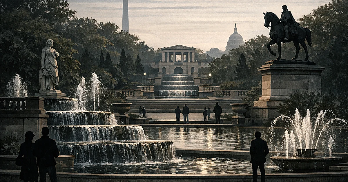 Featured image for: Trump announces restored statues, pools and fountains at D.C.&rsquo;s Meridian Park